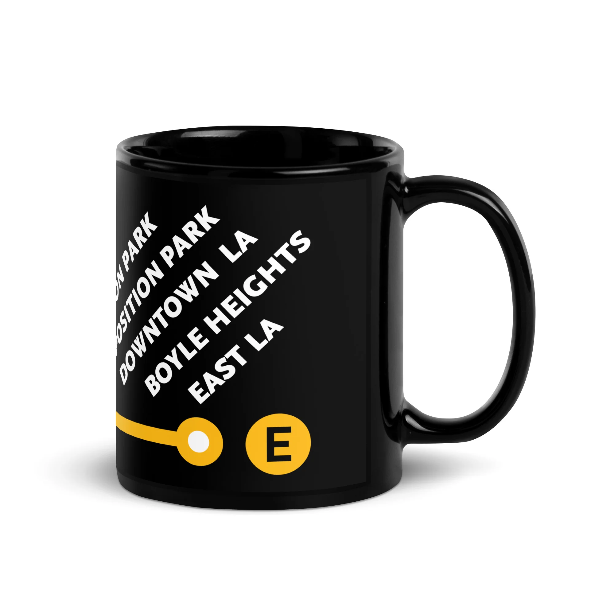 E Line Neighborhoods Black Glossy Mug