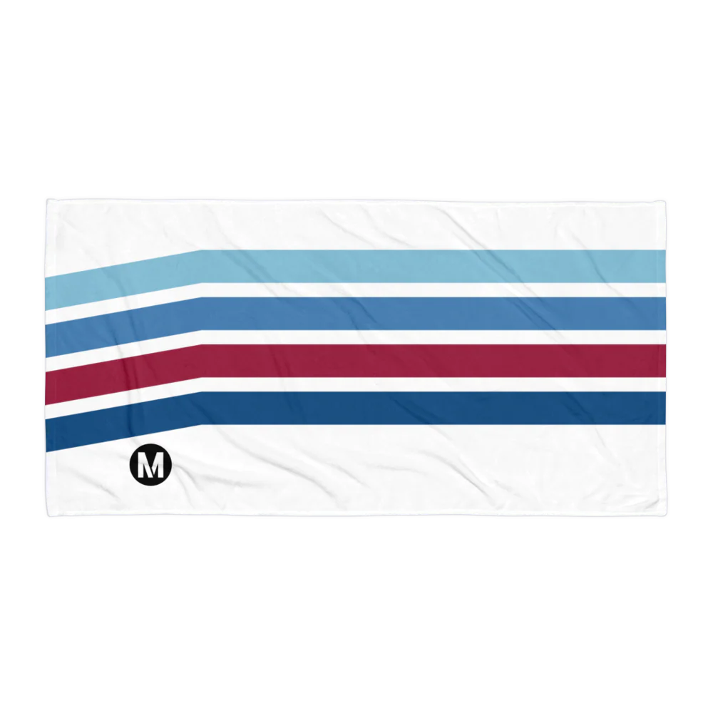 Retro Blue Line Towel