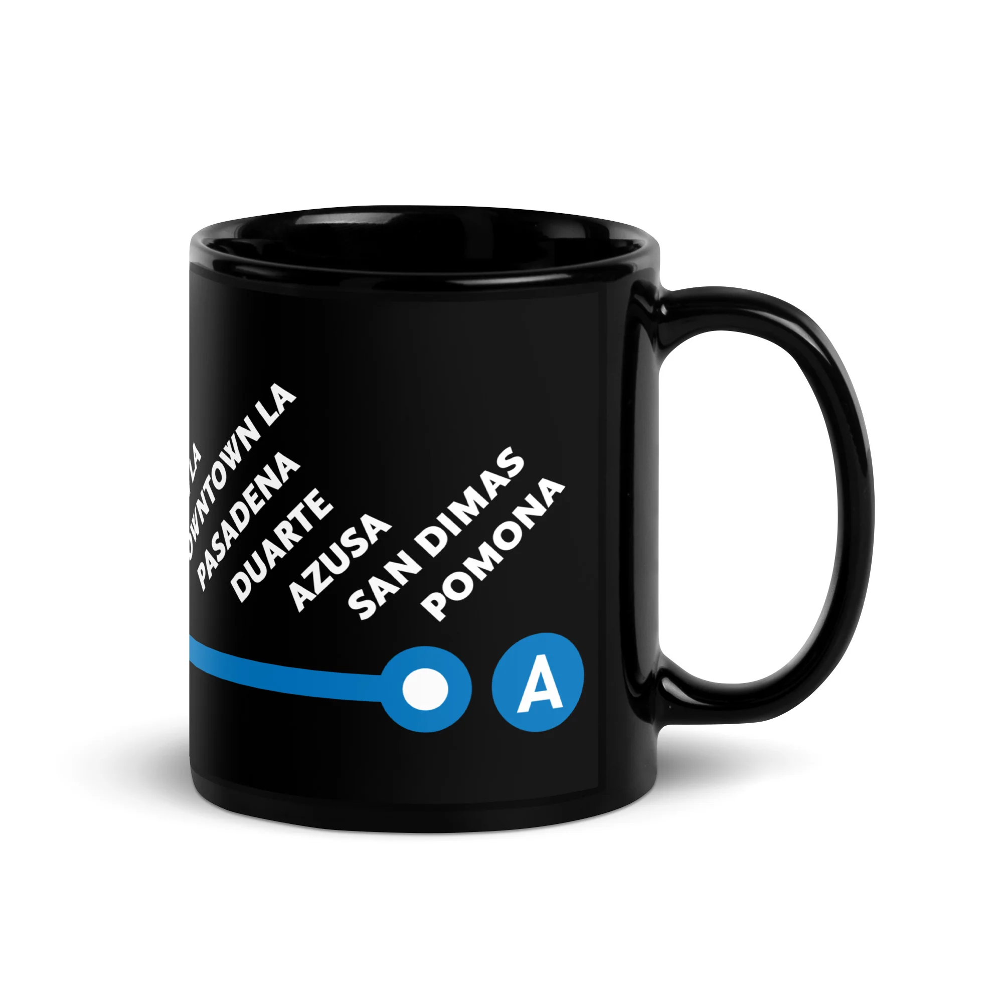 A Line Neighborhoods Black Glossy Mug