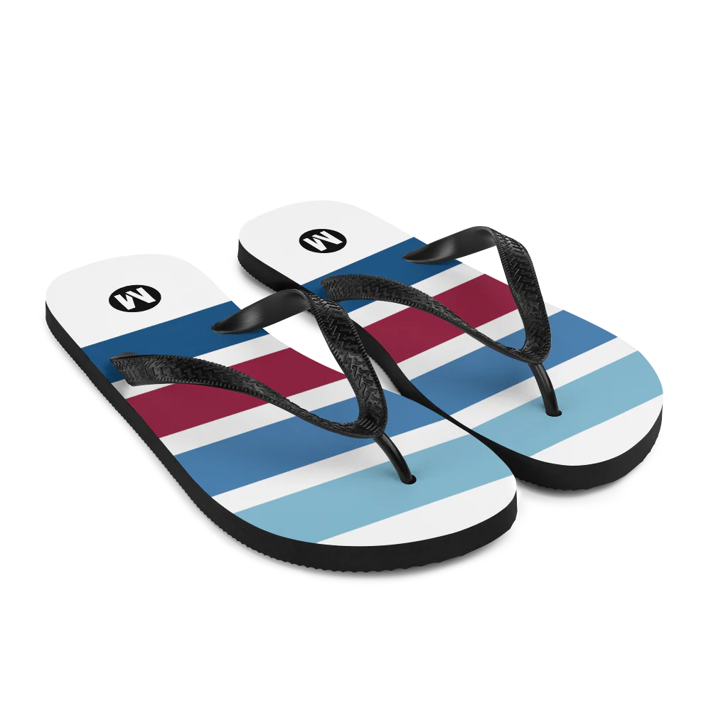 Retro Blue Line Flip-Flop Sandals