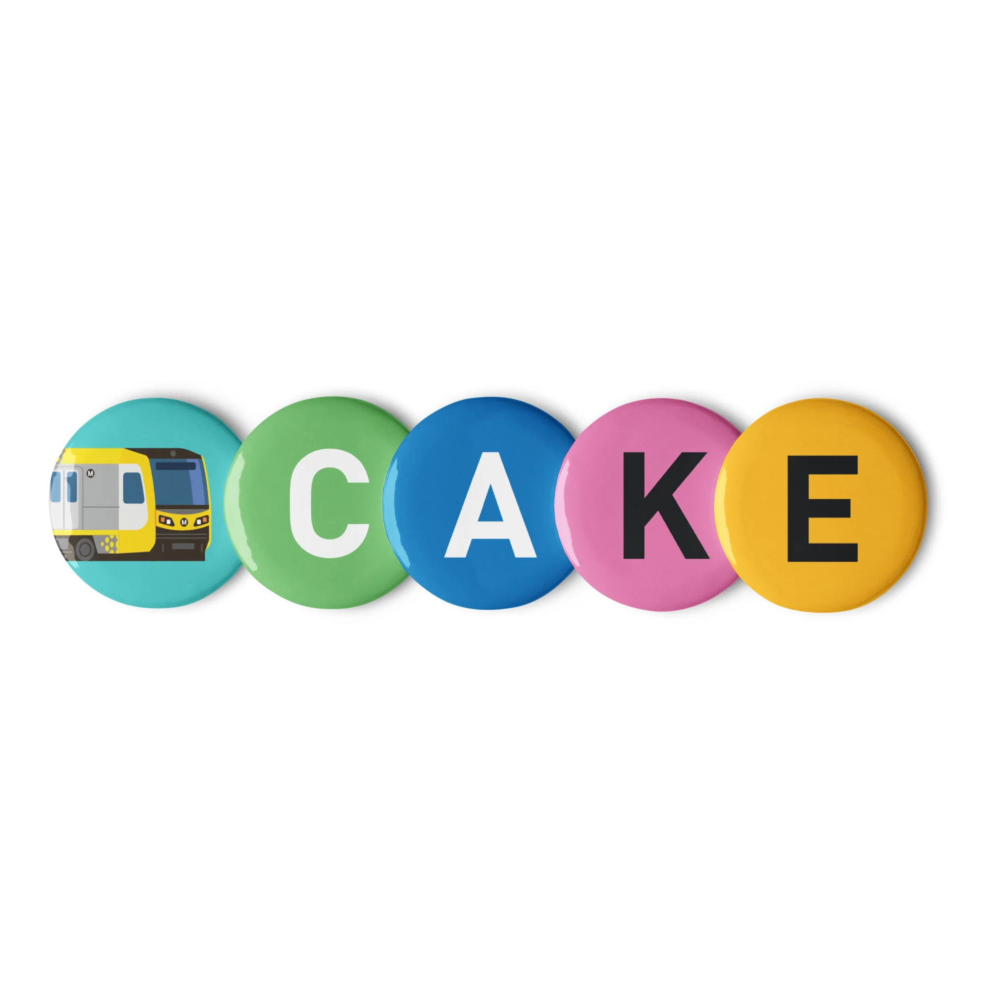 Metro Light Rail Pin-Back Buttons 5-Pack