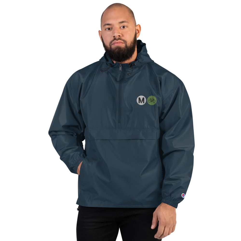 Metro Bike Embroidered Champion Men's Packable Jacket
